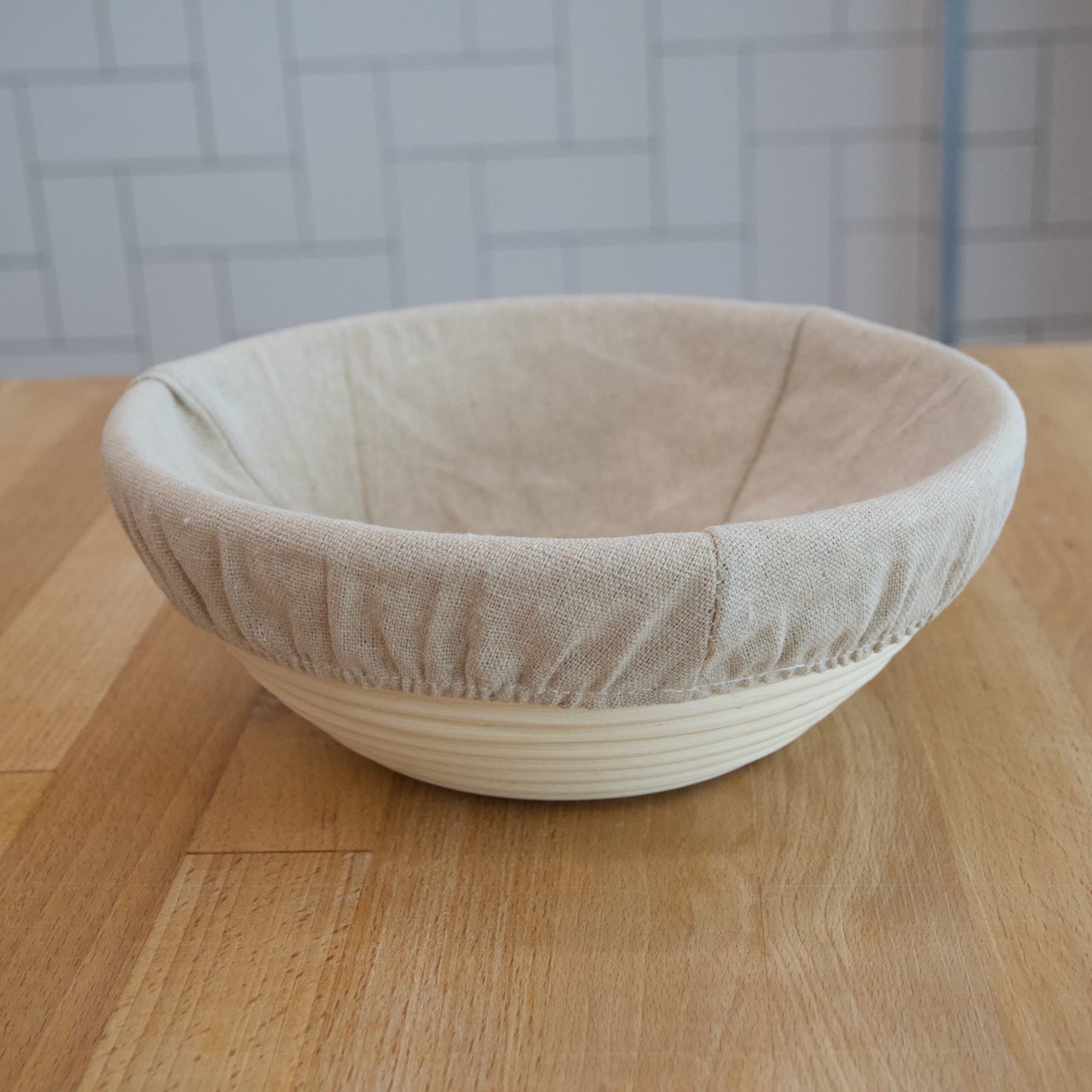 Rond Rijsmandje met linnen liner